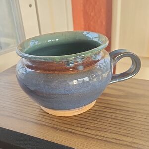 Handcrafted Blue Ceramic Bowl